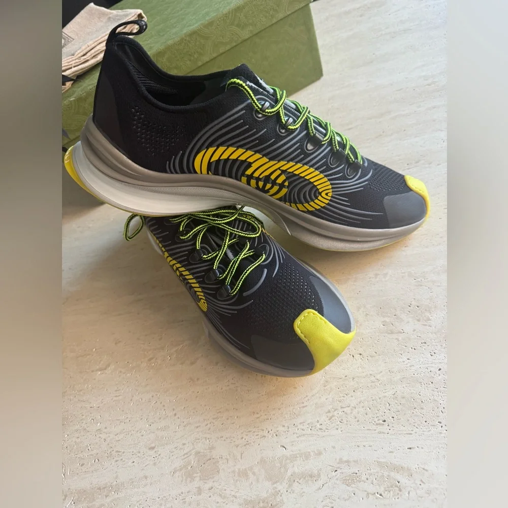 COPY - NWB Gucci Run Low-Top Sneaker 'Black Yellow' Men's 680938-USM10 8480 GUC…